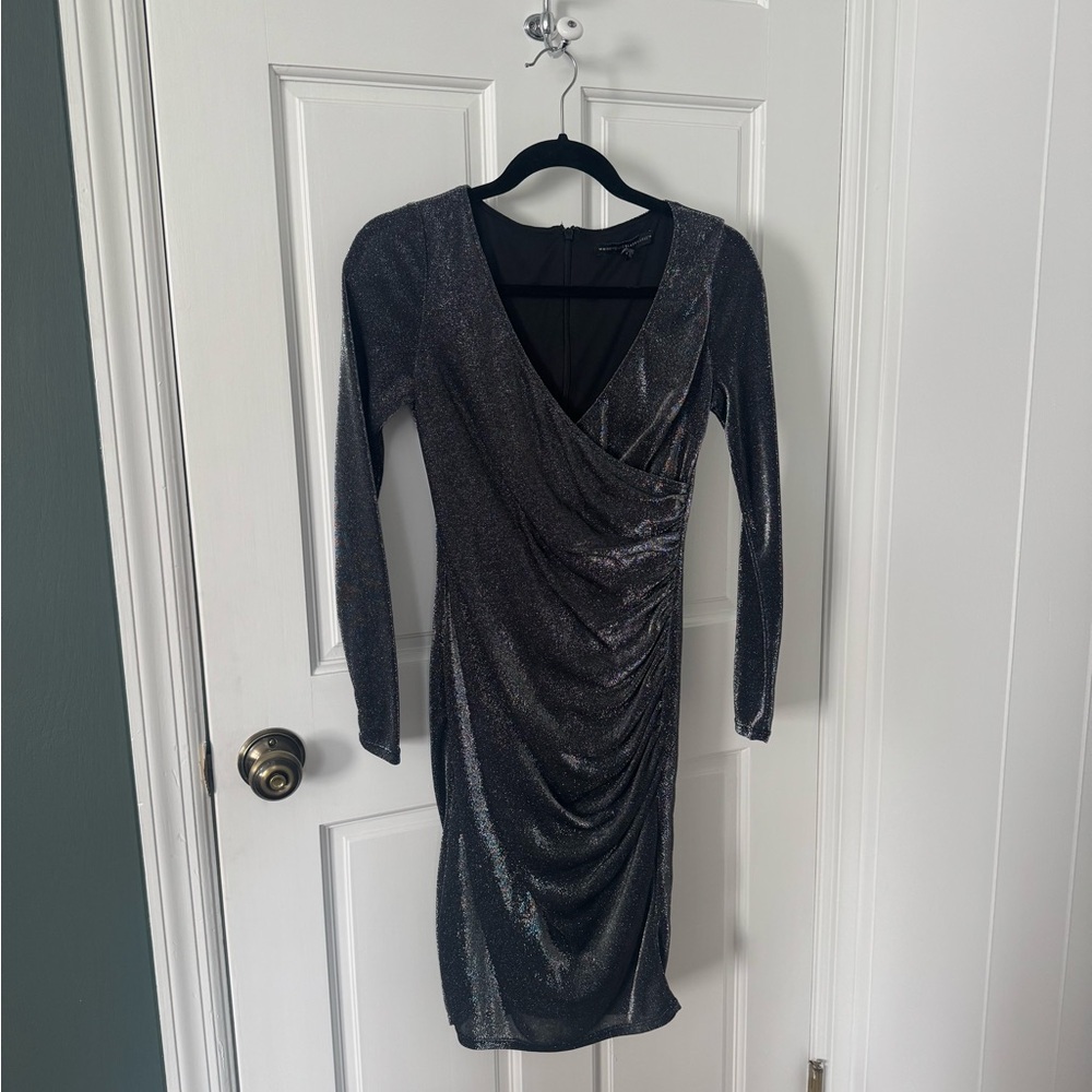 White House Black Market Shimmering Black Dress